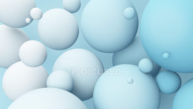 Várias esferas azuis no ar — Fotografia de Stock