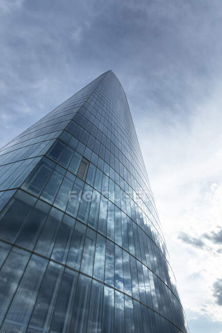 Spain, Biscay, Bilbao, Low angle view of Iberdrola Tower — стокове фото