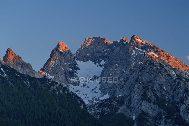 Chiemgauer Alps against clear sky during sunset — Stock Photo