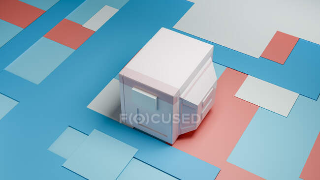 Abstract three dimensional render of pastel colored retro TV set — Stock Photo
