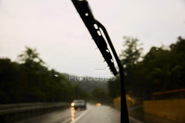View from car windshield — Stock Photo