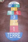 Close up of colorful Hopscotch grid — Stock Photo