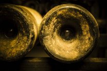 Close up of Indented bottom of wine bottles — стоковое фото