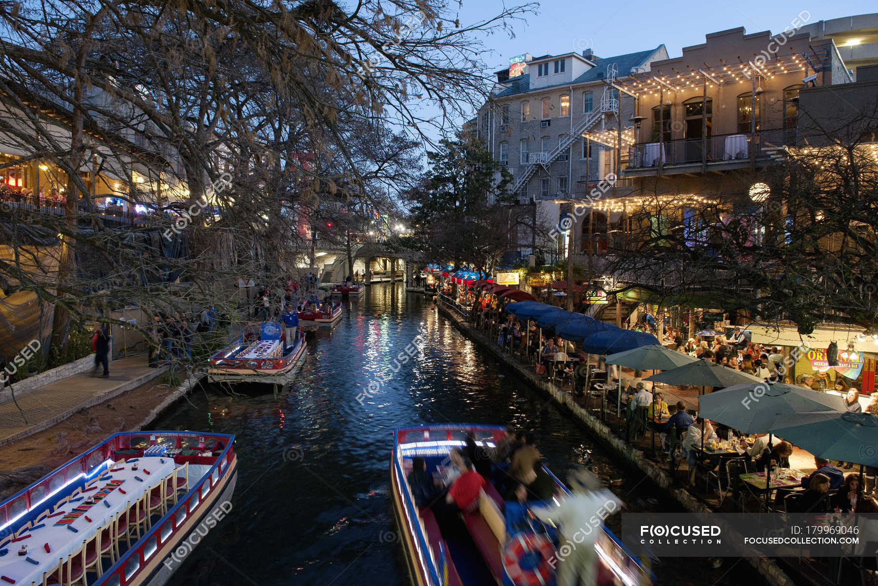 The San Antonio River Walk in San Antonio, Texas, USA — tourism