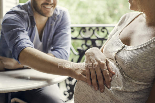 Future Parents excited about new addition to family — Stock Photo