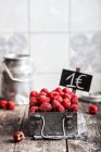 Fresh raspberries in a box — Stock Photo