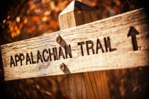 Appalachian trail wooden sign — Stock Photo