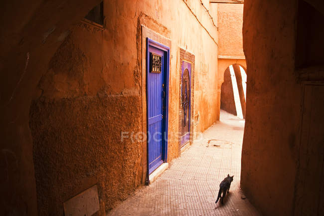 Bairro residencial velho em Marrakech — Fotografia de Stock