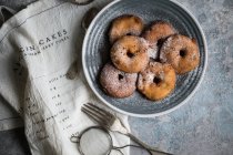 Donuts de maçã com cobertura de canela — Fotografia de Stock