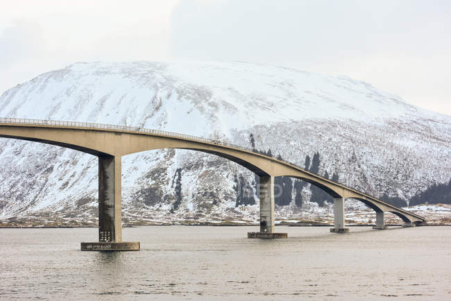 Gimsoystraumen міст, прибуття островів, Норвегії — стокове фото