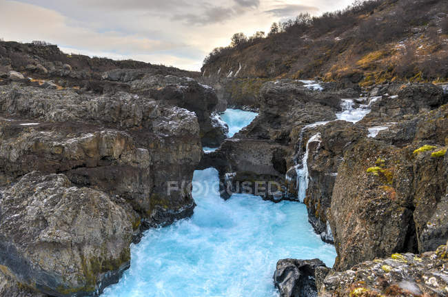 Льодовикові річки басейну, barnafoss, Ісландія — стокове фото