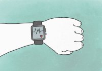 Reloj inteligente con traza de pulso que representa un estilo de vida saludable - foto de stock