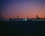 Oakland Bay Bridge at dusk, San Francisco, California, USA — Stock Photo