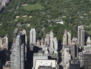 Sunny highrise buildings along Central Park, New York City, New York, USA — Stock Photo