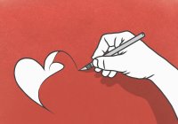 Taglio a mano a forma di cuore in carta rossa con bisturi — Foto stock