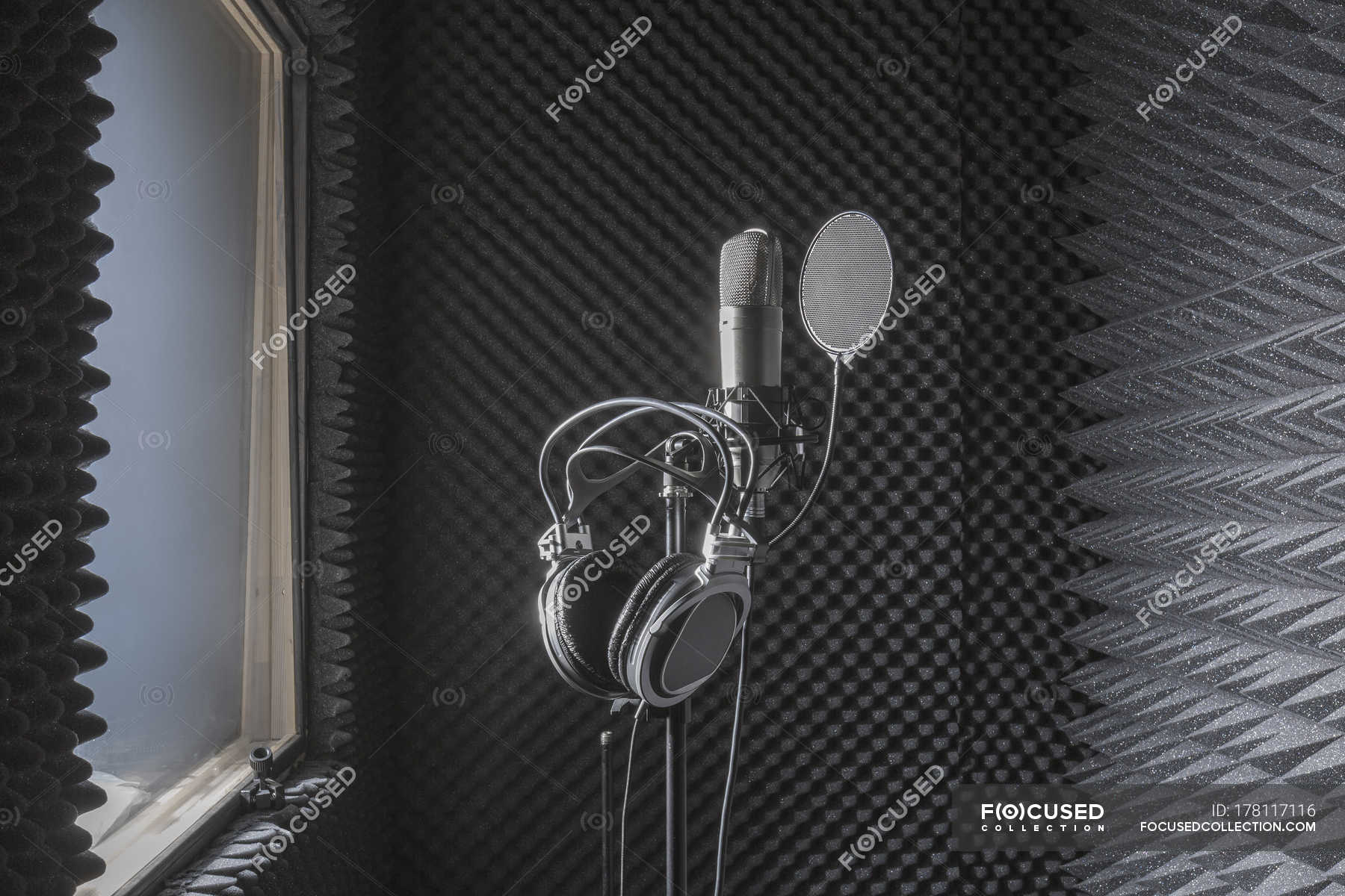 recording studio mic and headphones