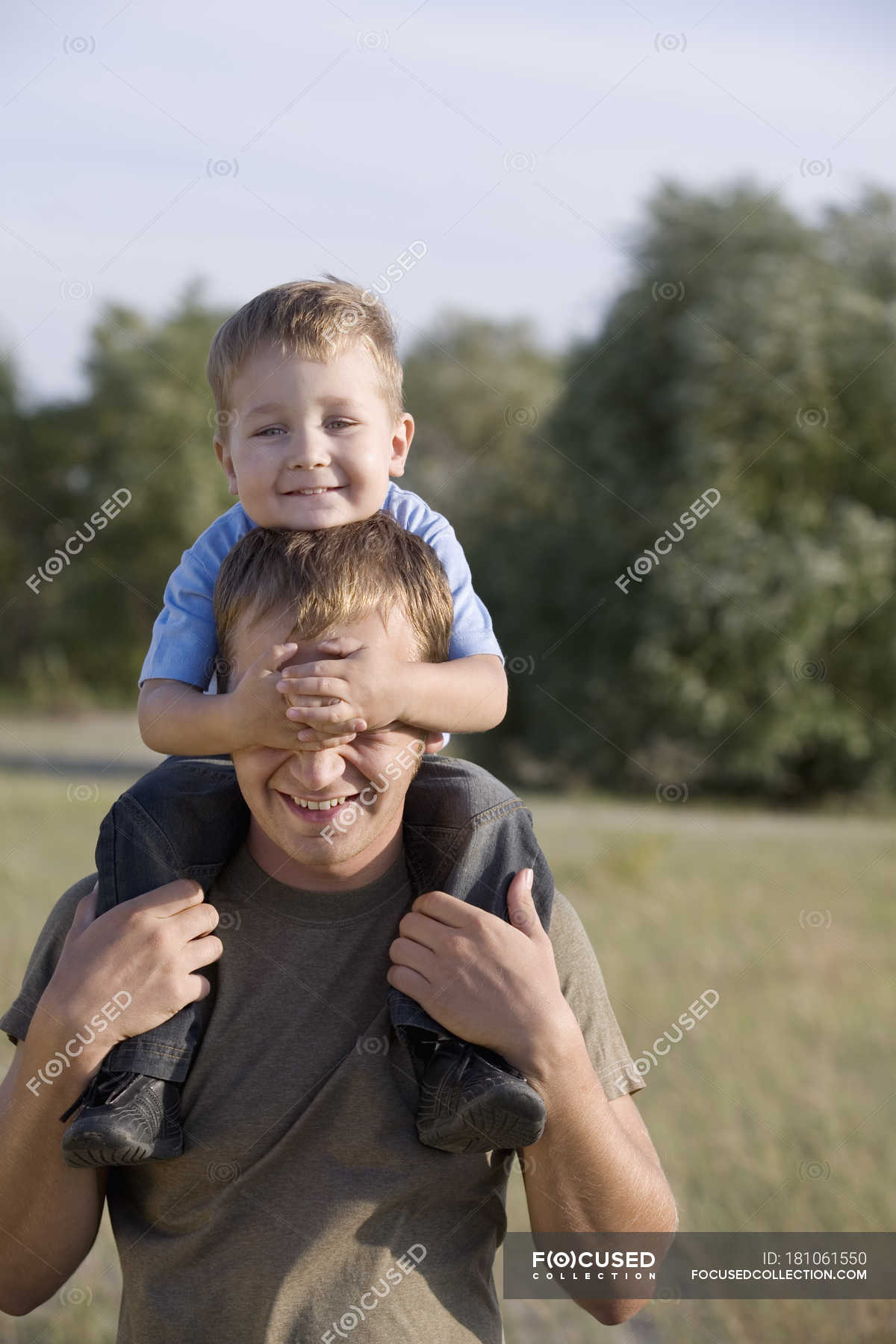 carrying a boy