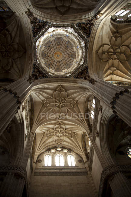 Bottom view of ceiling of Seville Cathedral, Spain — Stock Photo