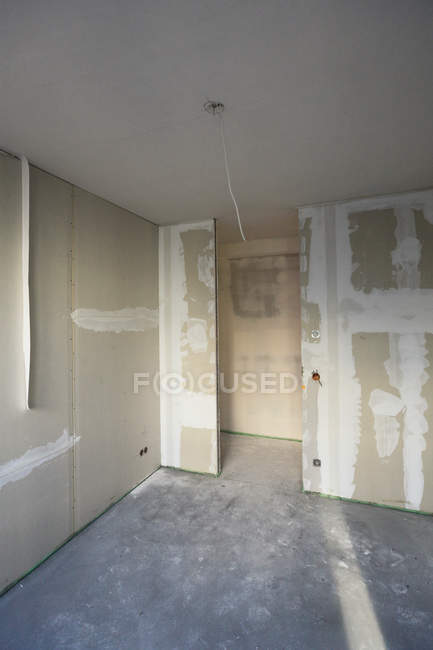 Interior View Of House Under Renovation No People Messy Stock Photo