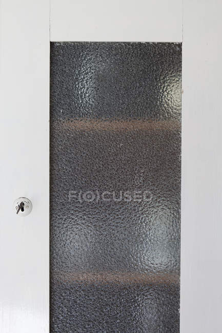 Closed Cabinet Door With Frosted Glass Copy Space Close Up