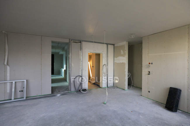 Interior View Of Rooms Under Renovation Messy Indoors Stock Photo