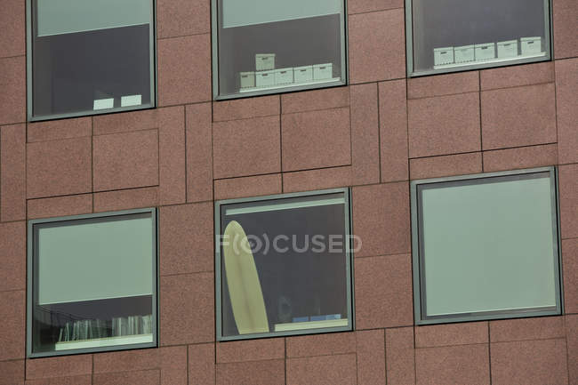 Full frame shot of glass windows on building facade — Stock Photo