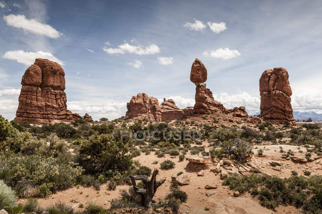 Scenic View Of Rock Formations In Landscape Arches National Park Scenic View Of Rock Formations In Landscape Arches National Park Moab Utah