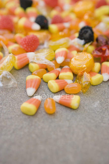 Montón de callos de caramelo y otros dulces — Stock Photo