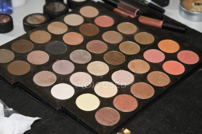 Close up view of make up tray — Stock Photo
