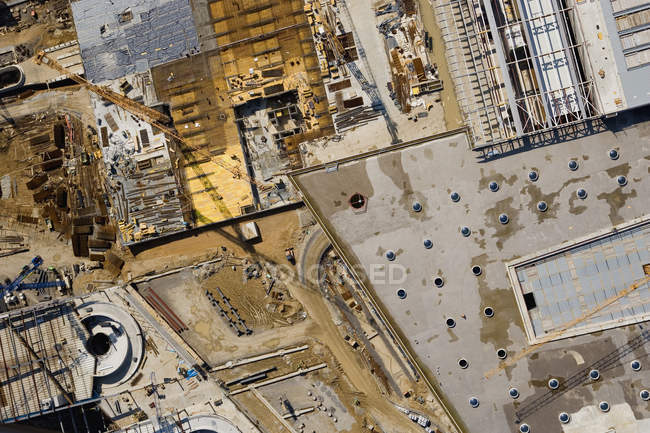 Повітряних Повний кадр постріл промислових будівельний майданчик — стокове фото
