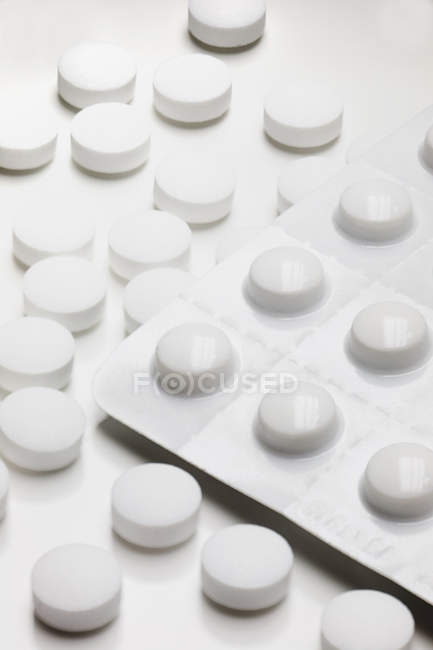 Quadro completo de pílulas e blisters — Fotografia de Stock