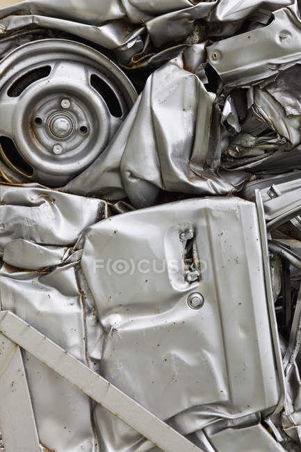 Full frame shot of crushed vehicles — Stock Photo