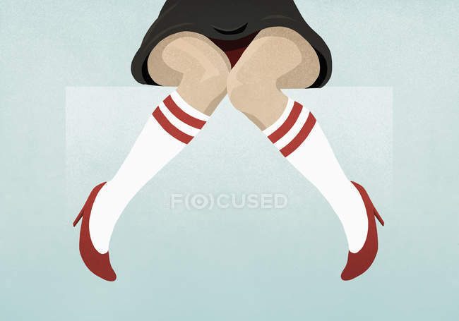 knee high socks and heels