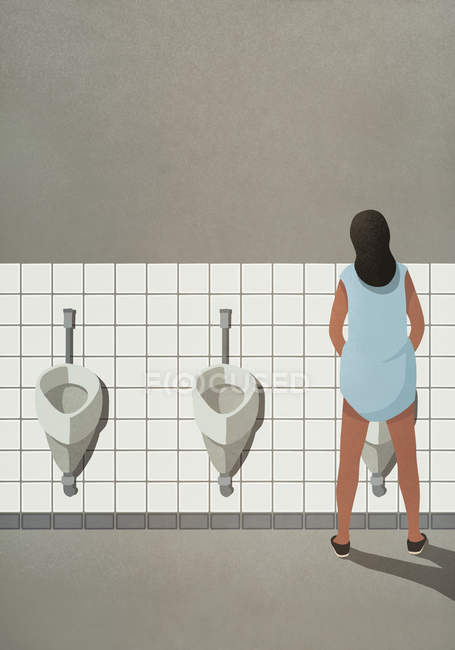 Female Pissing In Urinals