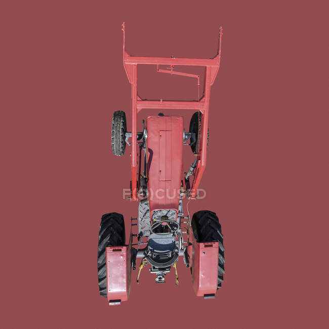 View from above red tractor — Stock Photo