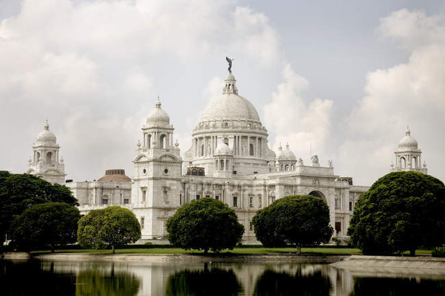Victoria memorial impressive reminder of Raj white marble museum house ; Calcutta now Kolkata; West Bengal ; India — Stock Photo