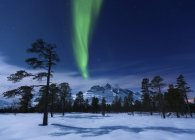 Moonlight and aurora borealis — Stock Photo