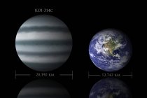 Размер связи между планетами — стоковое фото