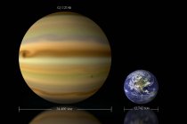 Beziehung zwischen Erde und Gliese-1214b — Stockfoto