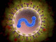Mikroskopischer Blick auf das menschliche respiratorische synzytielle rsv-Virus — Stockfoto