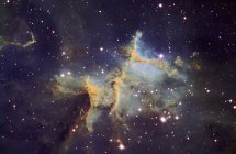 Panorama stellare con Melotte 15 nella nebulosa del Cuore — Foto stock