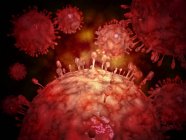 Микроскопический вид вируса свиного гриппа — стоковое фото