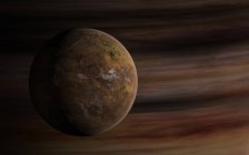 Mars-like moon in front of gas giant — Stock Photo