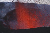 Фонтаны лавы извержения Fimmvorduhals — стоковое фото