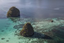 Вапнякові острови, оточені кораловим рифом — стокове фото