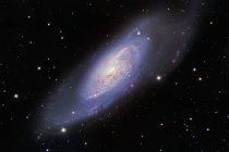 Paisaje estelar con Messier 106 galaxia espiral - foto de stock