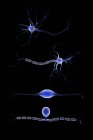 Image conceptuelle d'un neurone sur fond noir — Photo de stock