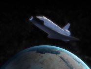 Navette spatiale avec planète Terre — Photo de stock