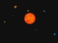 Soleil et planètes du système solaire — Photo de stock