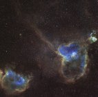 Panorama stellare con nebulose del cuore e dell'anima — Foto stock